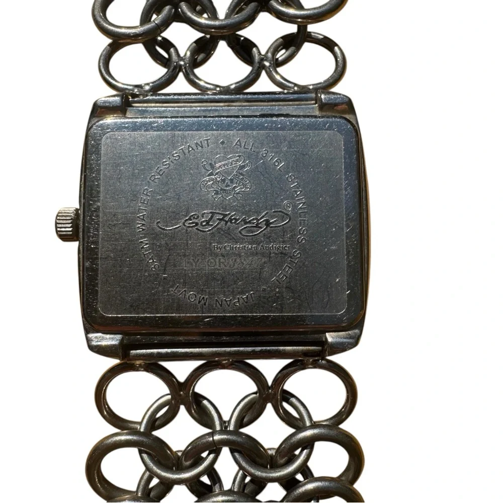 Vintage Ed Hardy by Christian Audigier Lynx Orchid Chainmail Watch - Picture 4 of 12